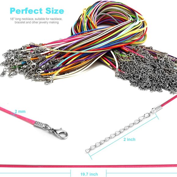 25 Leather Multi-Colored Necklace Cords with Adjustable Clasps - Picture 2 of 7